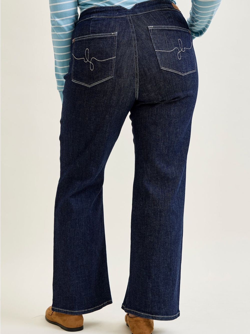 Judy Blue Dark Wash Denim Wide Leg Jeans, Size 16W, Stretch High Rise Western